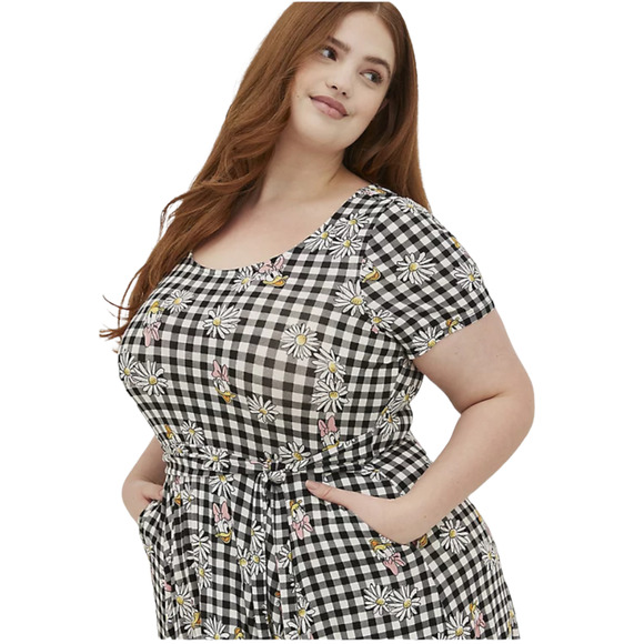 Torrid NWT Disney Mickey & Friends Tie-Front Dress Super Soft Daisy Duck Size 4X - Picture 4 of 8